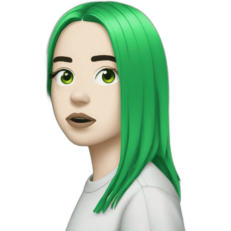 billie eilish green black hair emoji