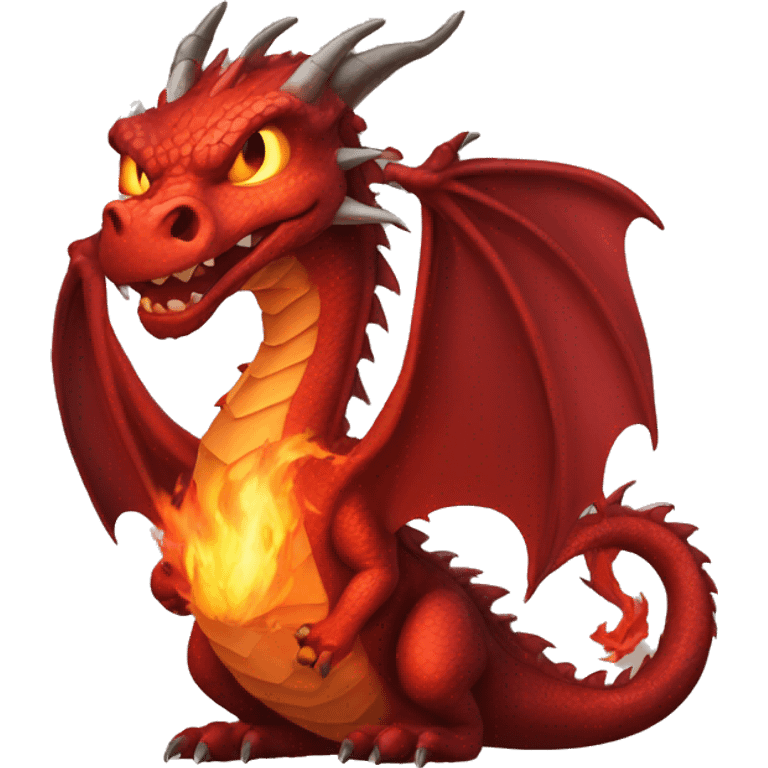 a dragon with fire and blood emoji