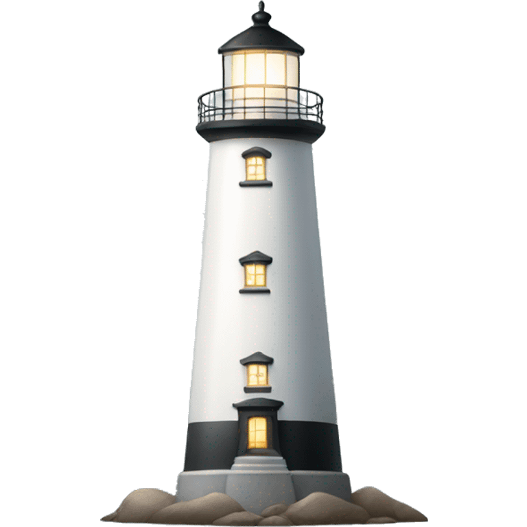 white lighthouse shining light emoji