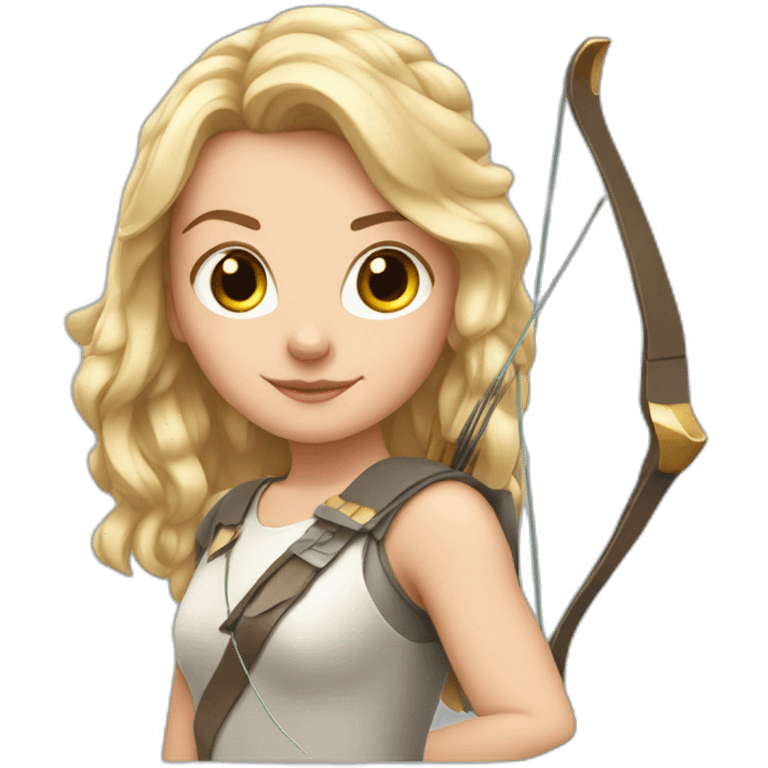 White Girl with bow and arrow  emoji