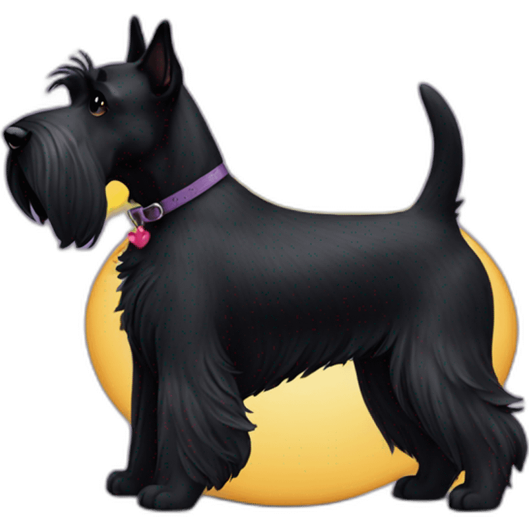 Senior Two black Scottish terrier kissing emoji