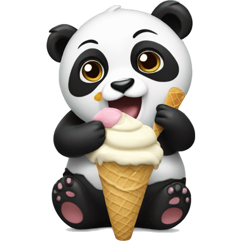 Panda eating ice cream emoji