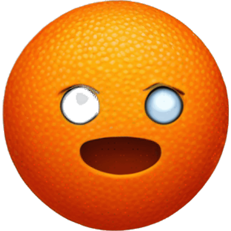 orange ball with glass texture and red stars inside it emoji