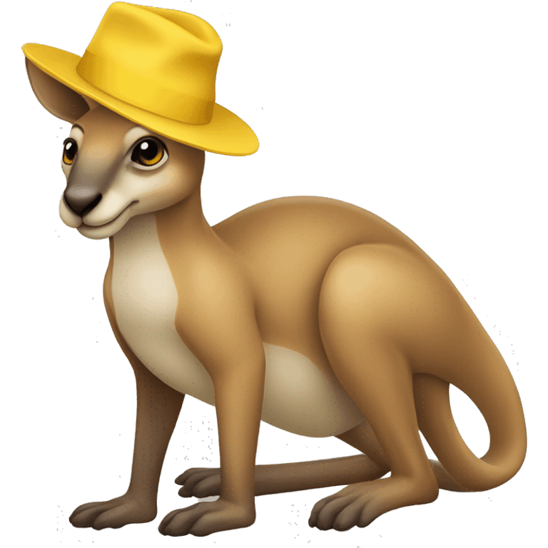 I want a kangaroo dressed in a plain yellow hat with one eye closed emoji