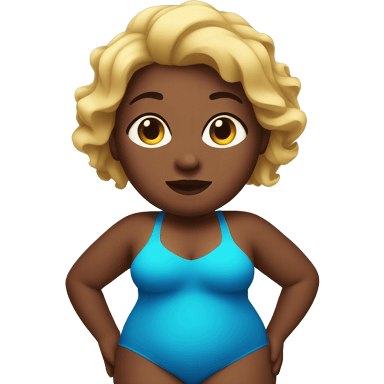 Fat black woman in swimsuit ￼ emoji