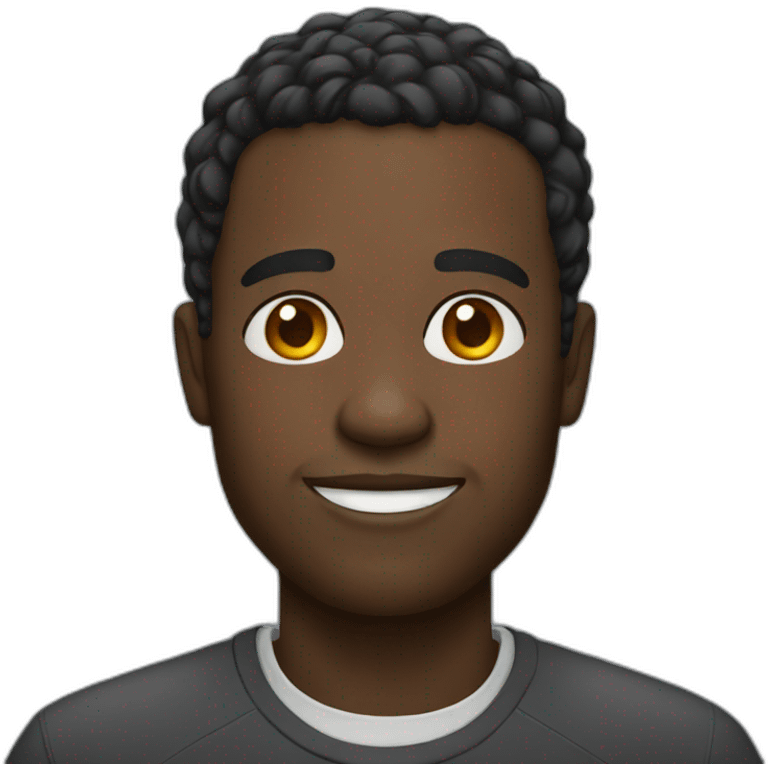 Black man slightly smiling emoji