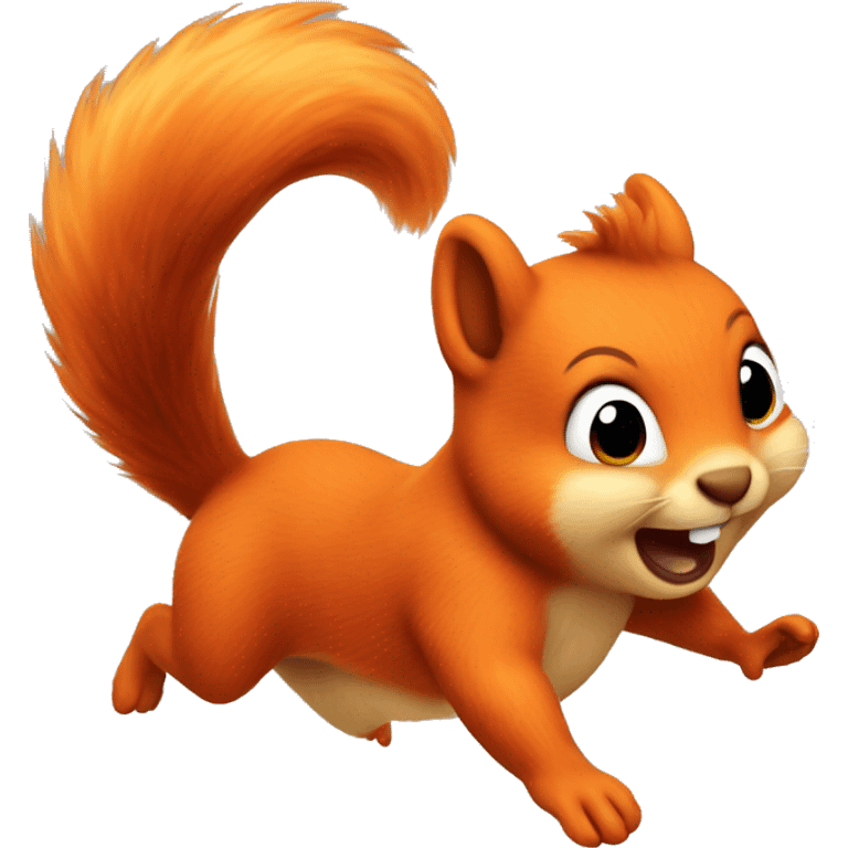 little jumping orange burnt squirrel emoji