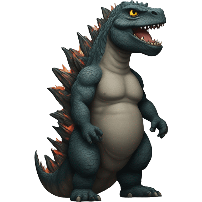 Godzilla with tattoos on his skin emoji