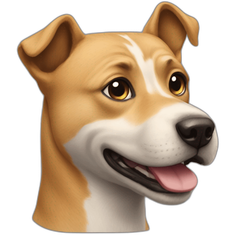 Chat sur un chien emoji