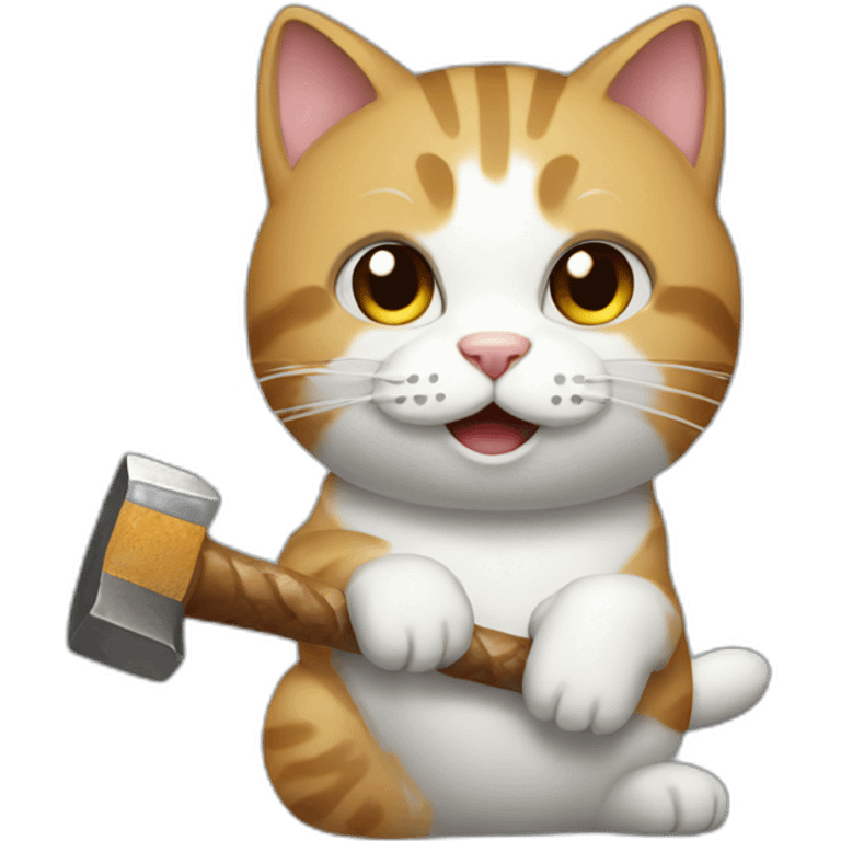 Cat with hammer emoji