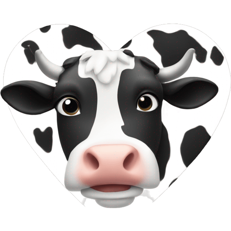 Heart filled with cow print emoji