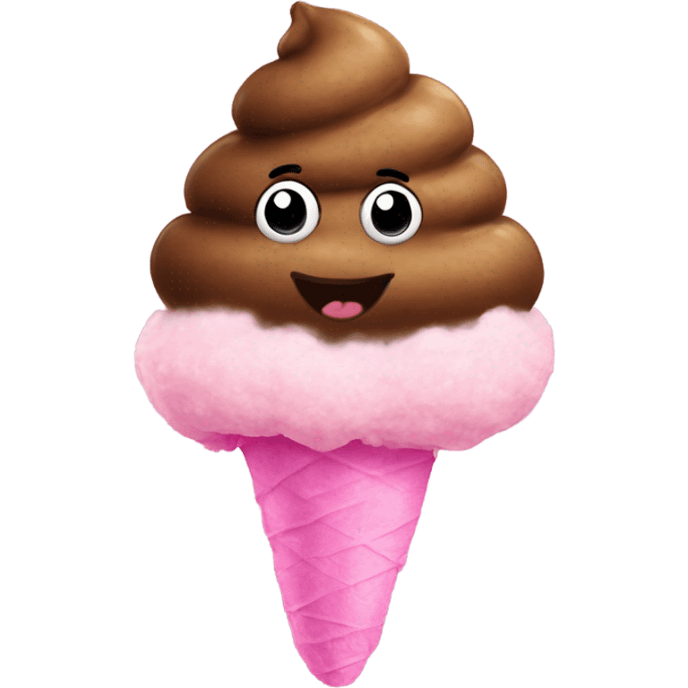 Turd made of candy floss emoji