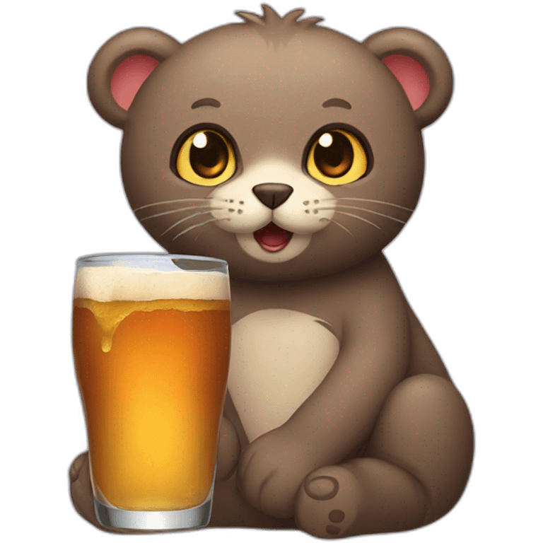 Cat bear drinking  emoji