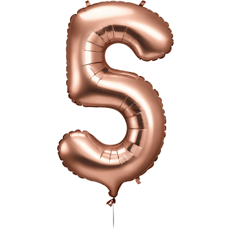 Rose gold number 5 balloon emoji