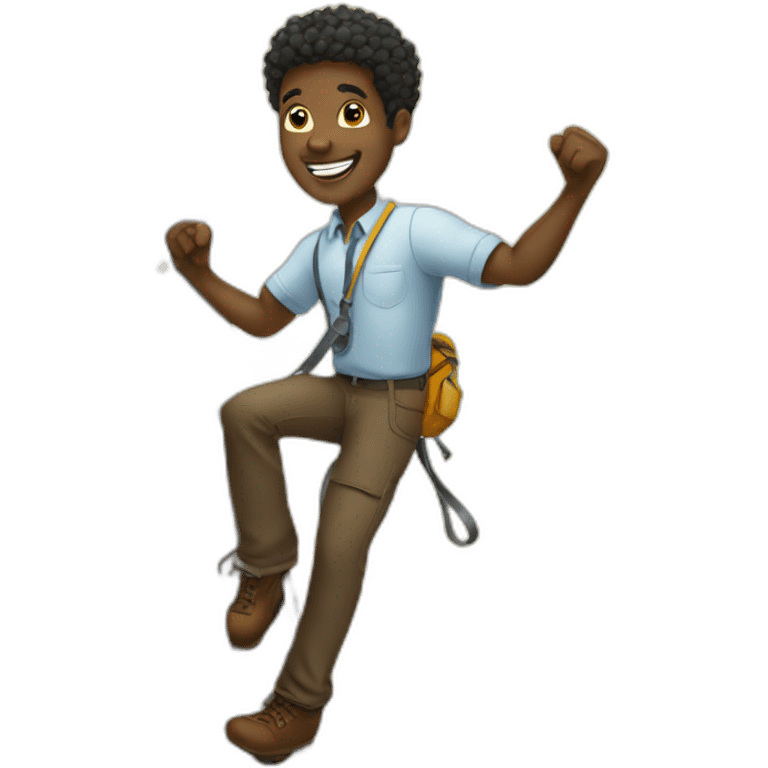 black man climbing to success emoji