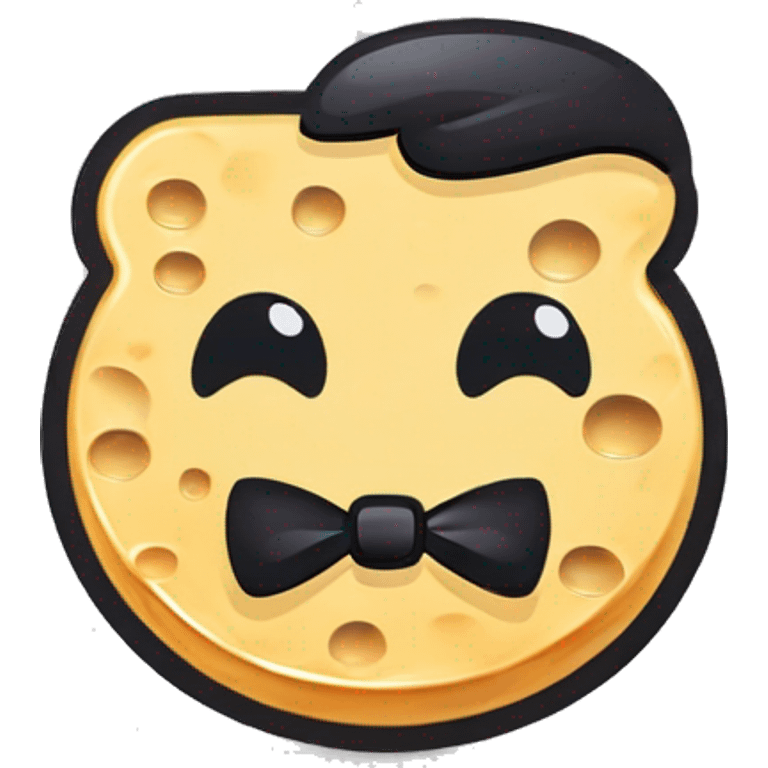 Moudy cheese with bow tie and winking face  emoji