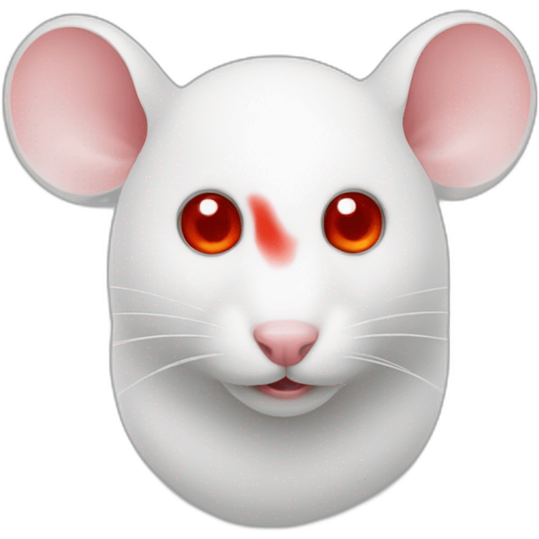 white Mouse red eye emoji