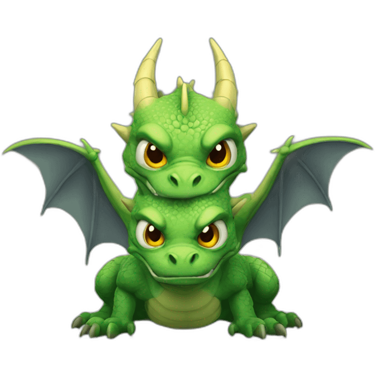 Three headed dragon angry emoji