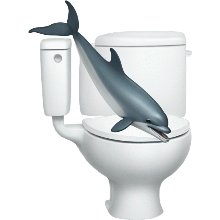 A dolphin sitting on a toilet emoji