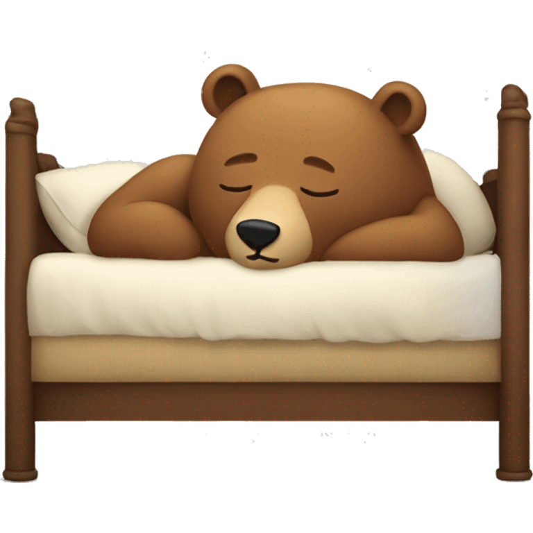 Bear sleeping on a bed emoji