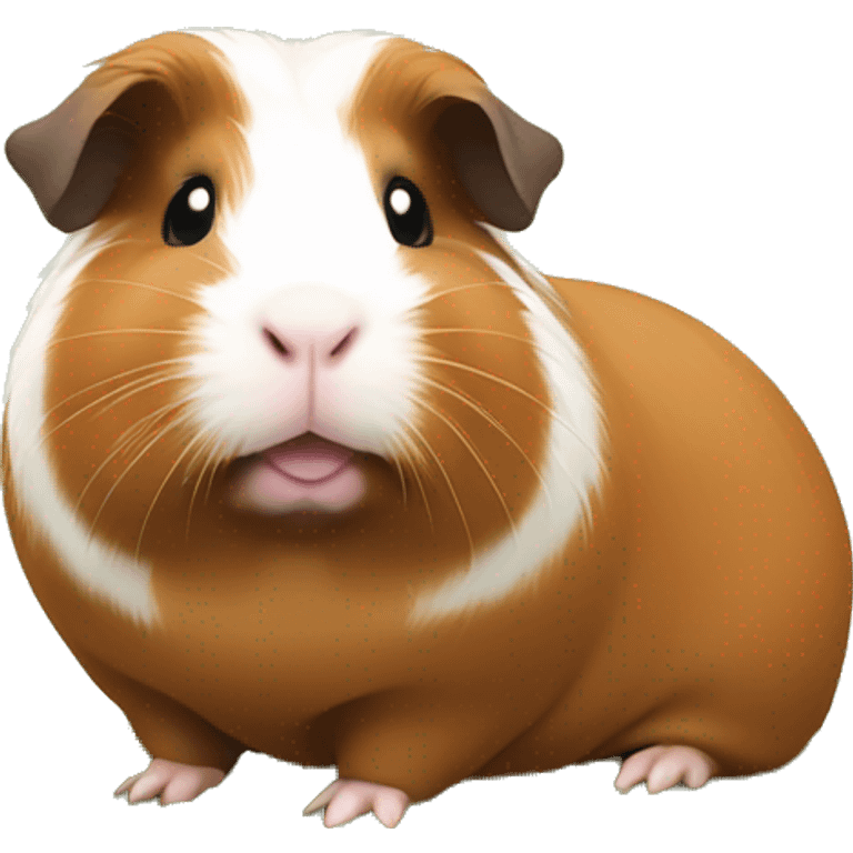 Brown  semi chubby guinea pig on grass emoji