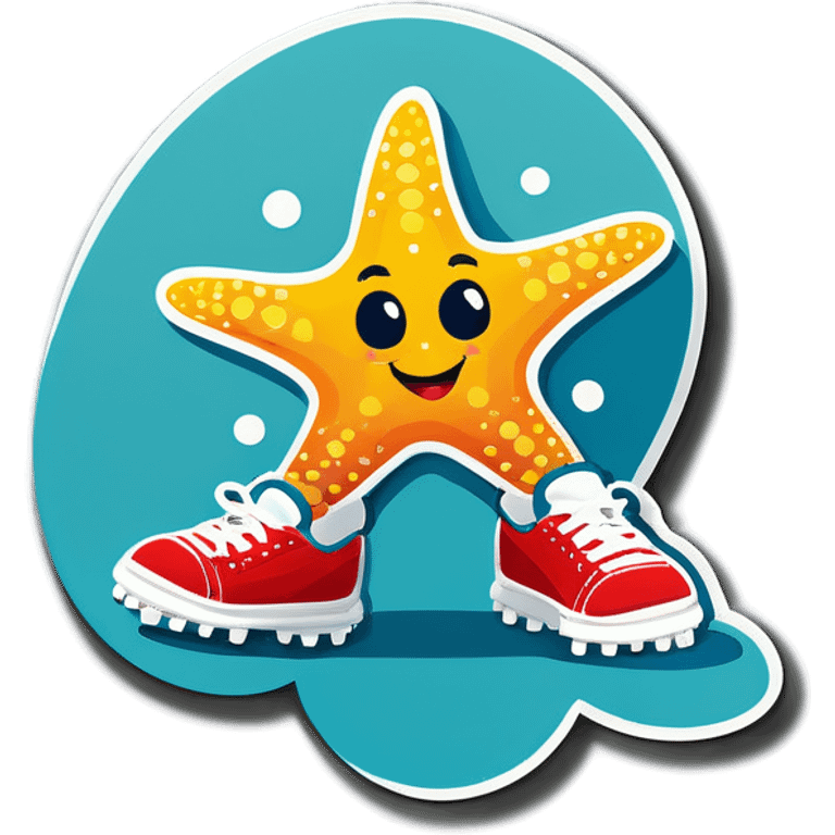 Starfish wearing soccer shoes  emoji