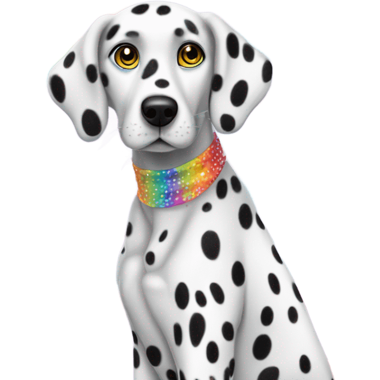 Lisa Frank Dalmatian with rainbow spots on fur emoji