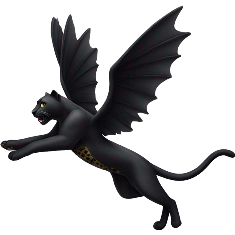 winged black leopard flying emoji