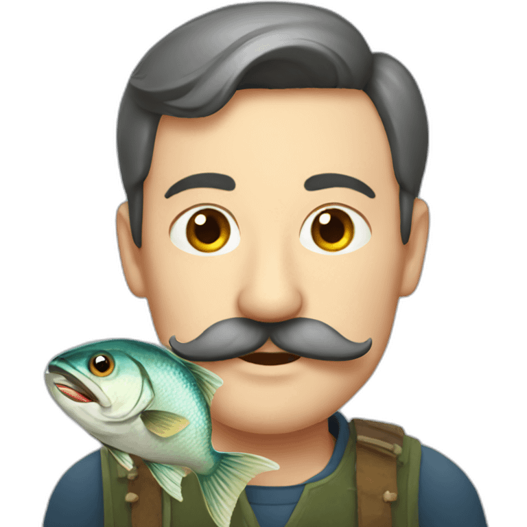 russian moustache husband with fish emoji