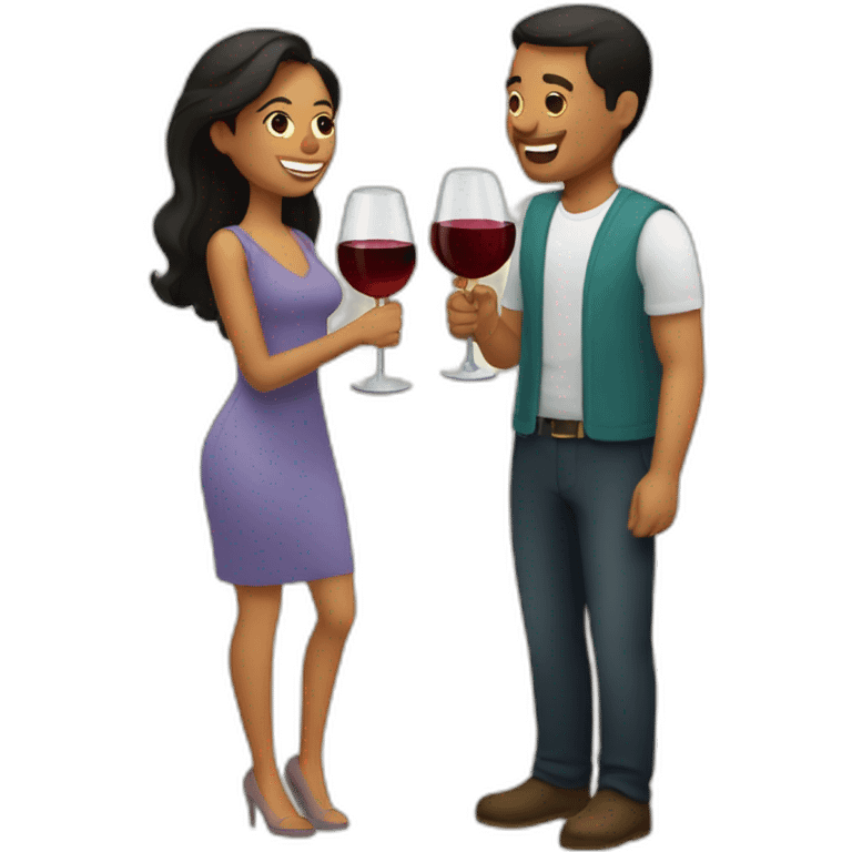 latin couple drinking wine emoji