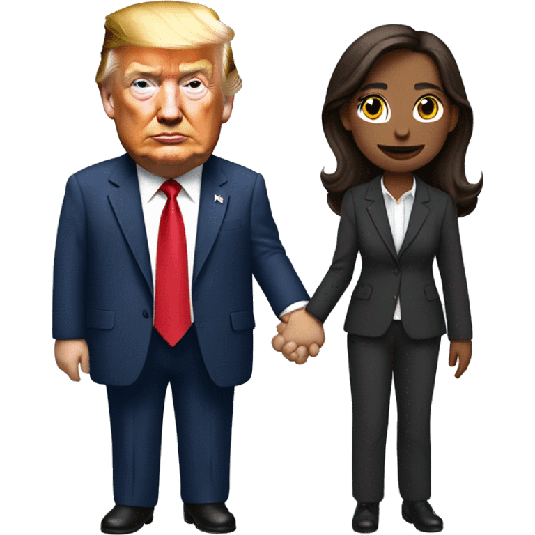 Donald trump holding Kamala’s hand emoji