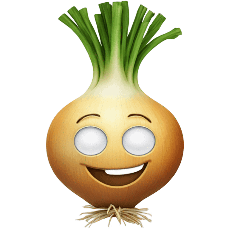 happy onion with hands up emoji