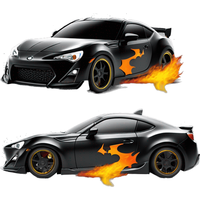 Batman themed toy with body kit Scion FR-S with hot rod flames  emoji