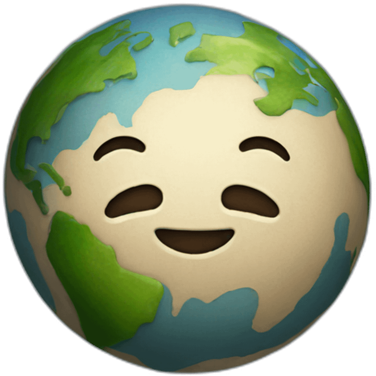 earth with a happy face emoji