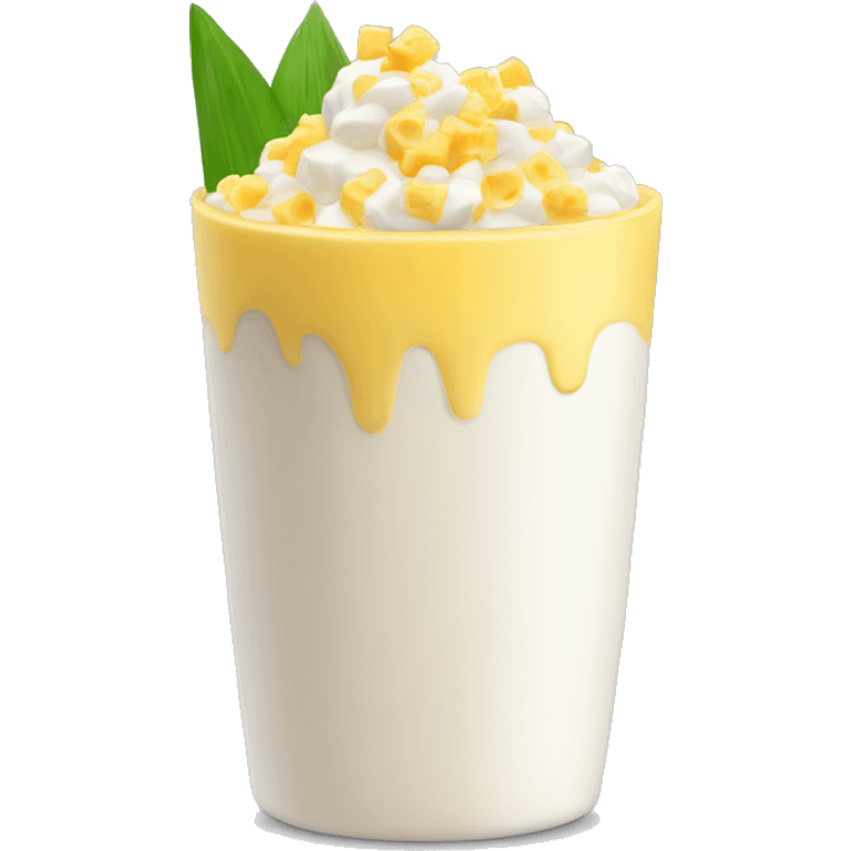 vaso de unicel con granos de elote y queso emoji