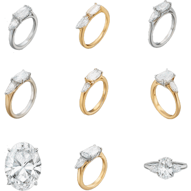 Oval trilogy engagement ring  emoji