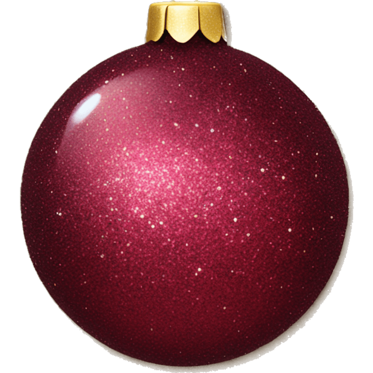 Burgundy Christmas ornament glitter emoji