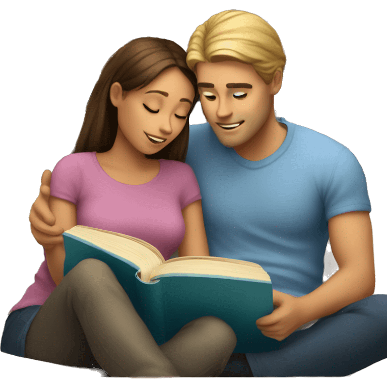 reading book date a guy and a girl emoji