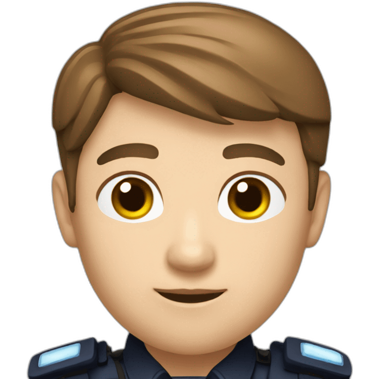 met police officer with brown hair and light brown eyes emoji