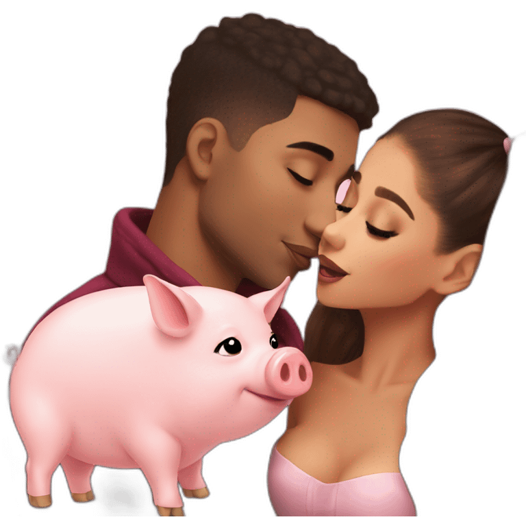 Ariana Grande kisses a pig emoji