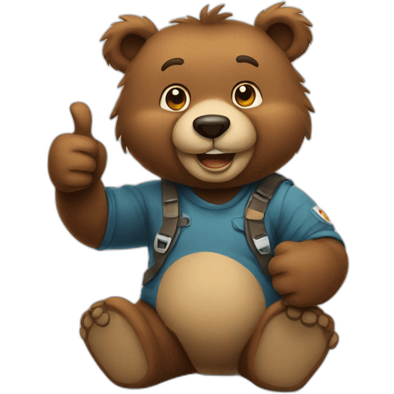 a bear doing thumbs up emoji