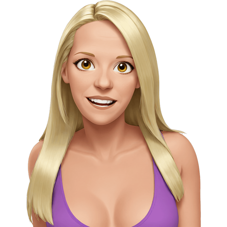 smiling blonde girl portrait emoji