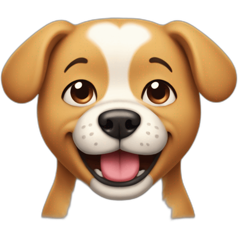 exited cartoon dog crying in love emoji