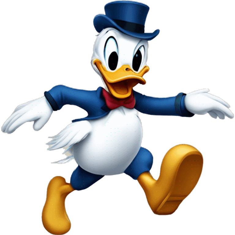 Donald Duck escaping from being hunted emoji