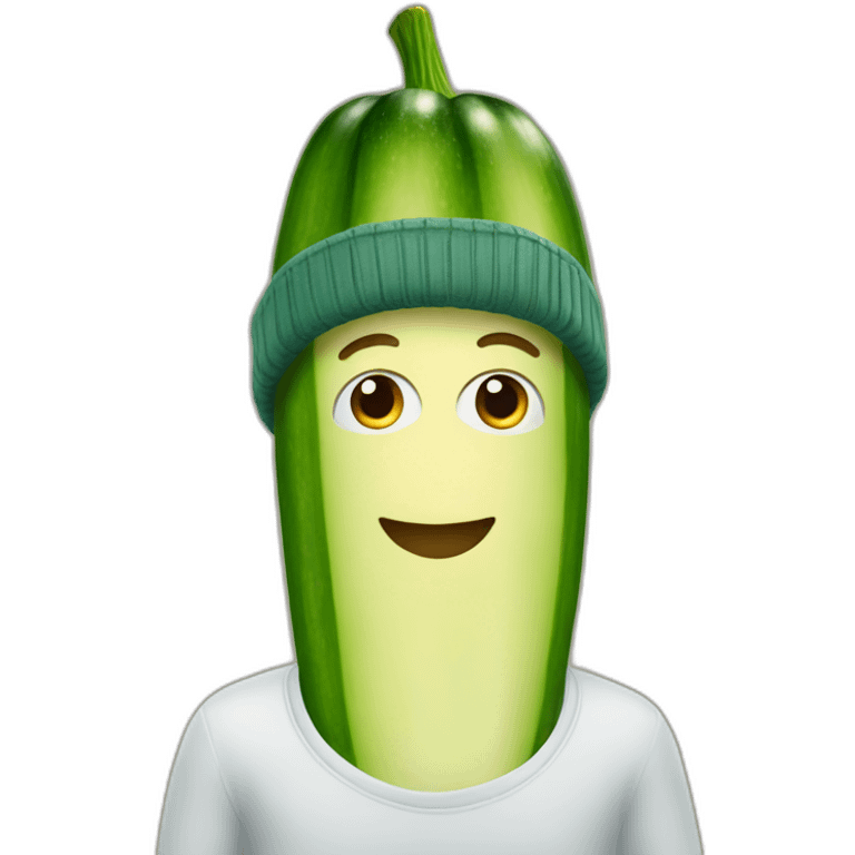 Zucchini with a beanie emoji