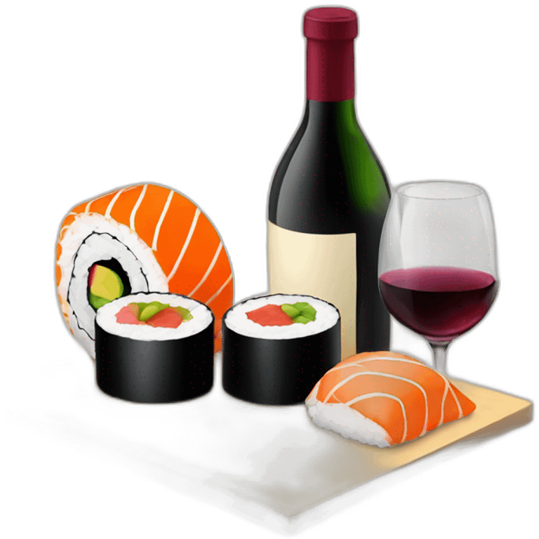 Sushi and wine emoji