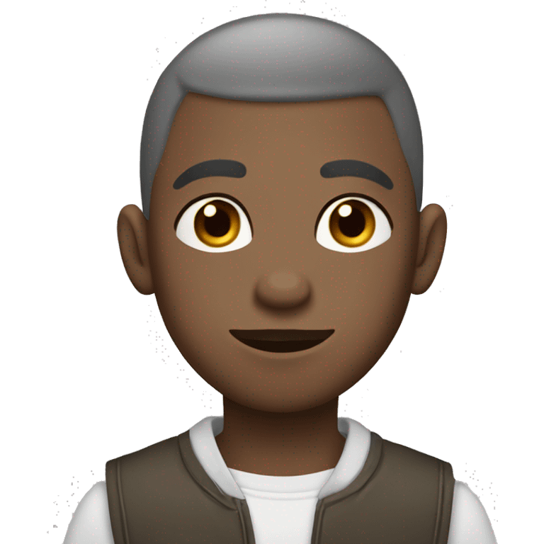 boy with buzzcut, with gray donkey ears, brown eyes, cross-eyed, wearing collar emoji