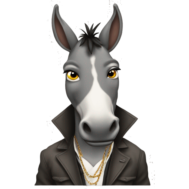 gangster donkey with teardrop tattoos emoji