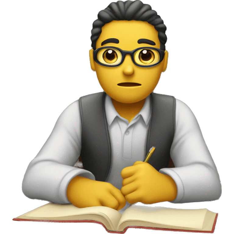 bored demotivated book worm student emoji