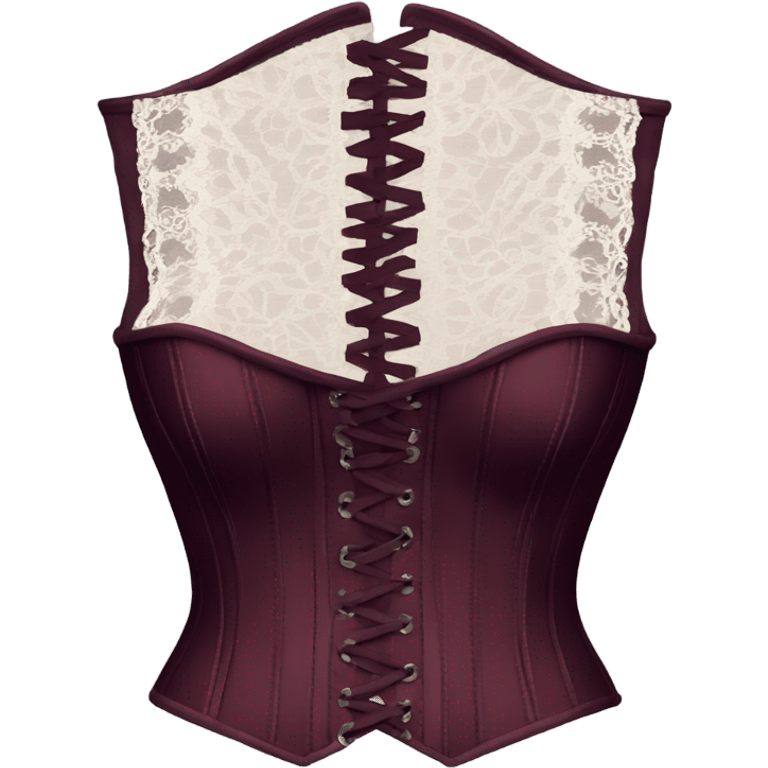 dark burgundy lace corset emoji